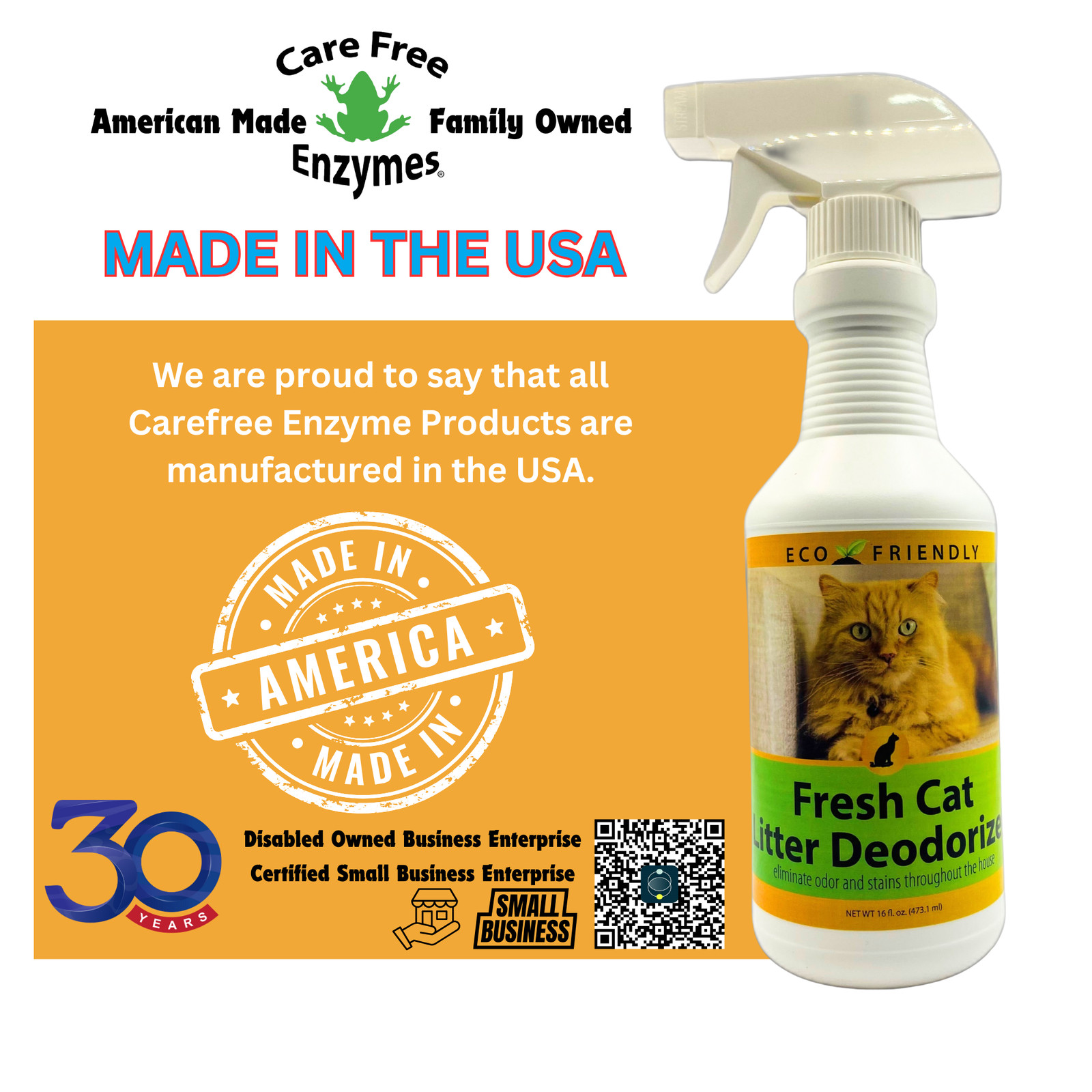 Natural Cat Litter Box Deodorizer Spray | Eliminates Ammonia Odor | Fresh Cat De