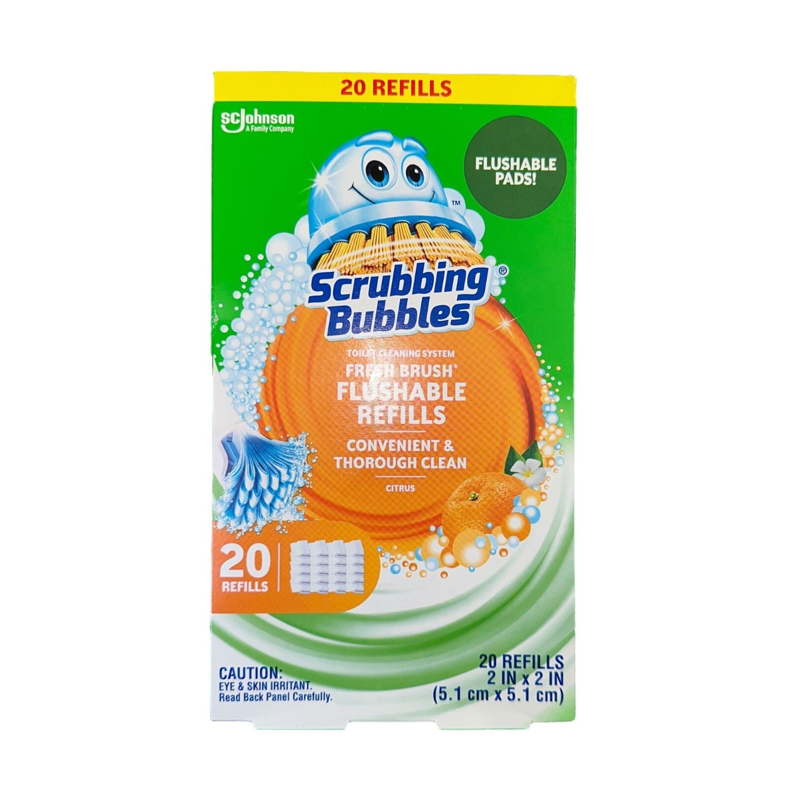 New Scrubbing Bubbles Toilet Cleaning System Fresh Brush 20 Flushable Refills