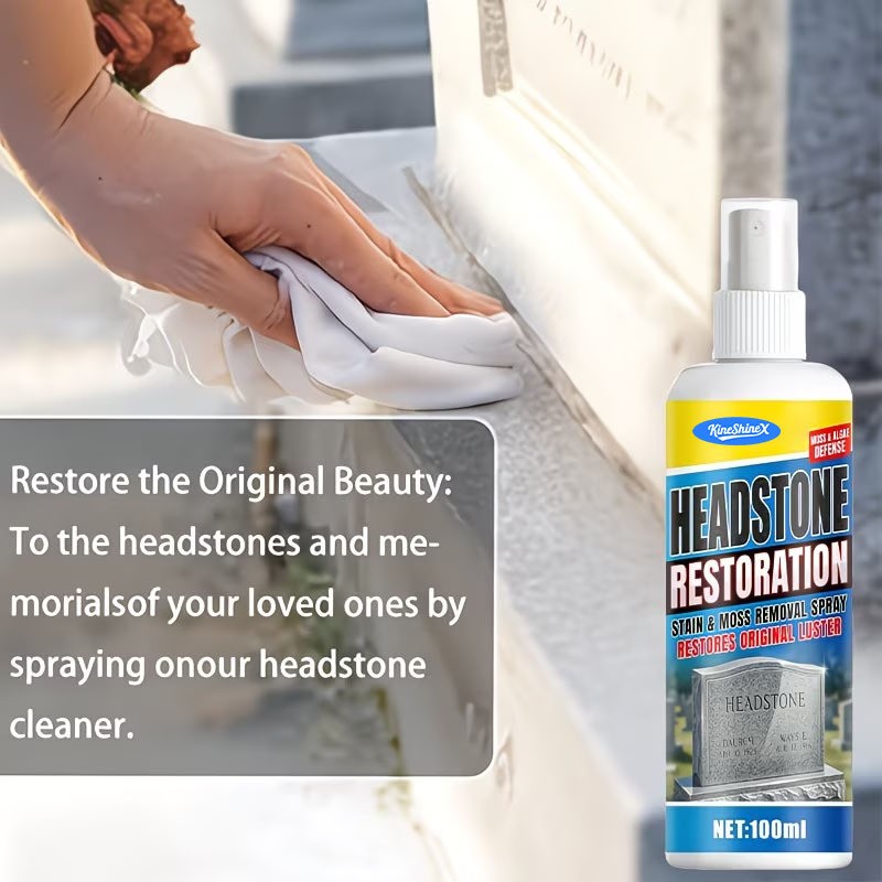 Headstone Restoration&Cleaning Spray,Stone Cleaner Gravestone Cleaning Kit