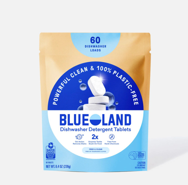Blueland Dishwasher Detergent Tablets 60 Count Free & Clear Plastic-Free