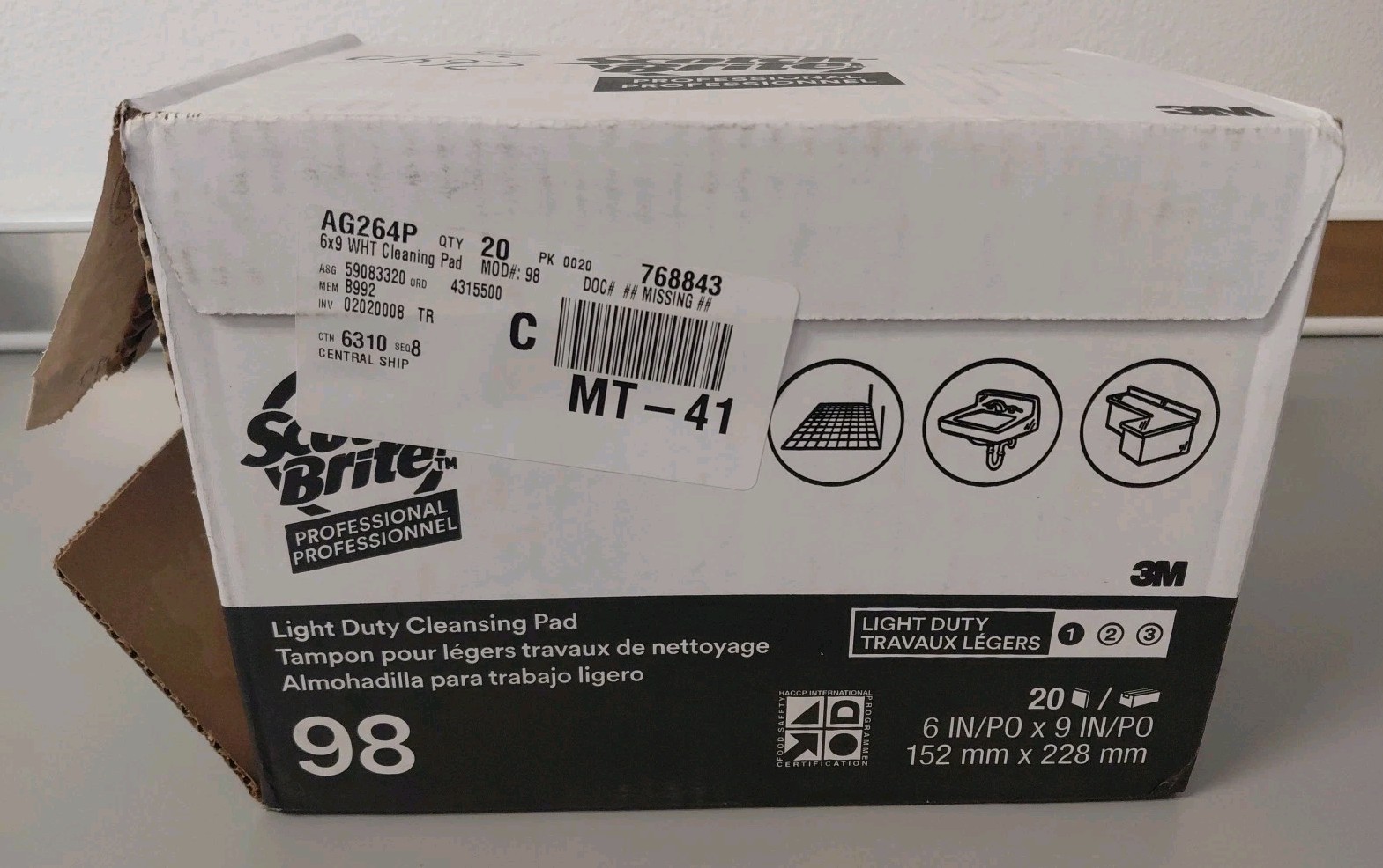 Box Of 20 Scotch-Brite Light Duty Cleansing Pads