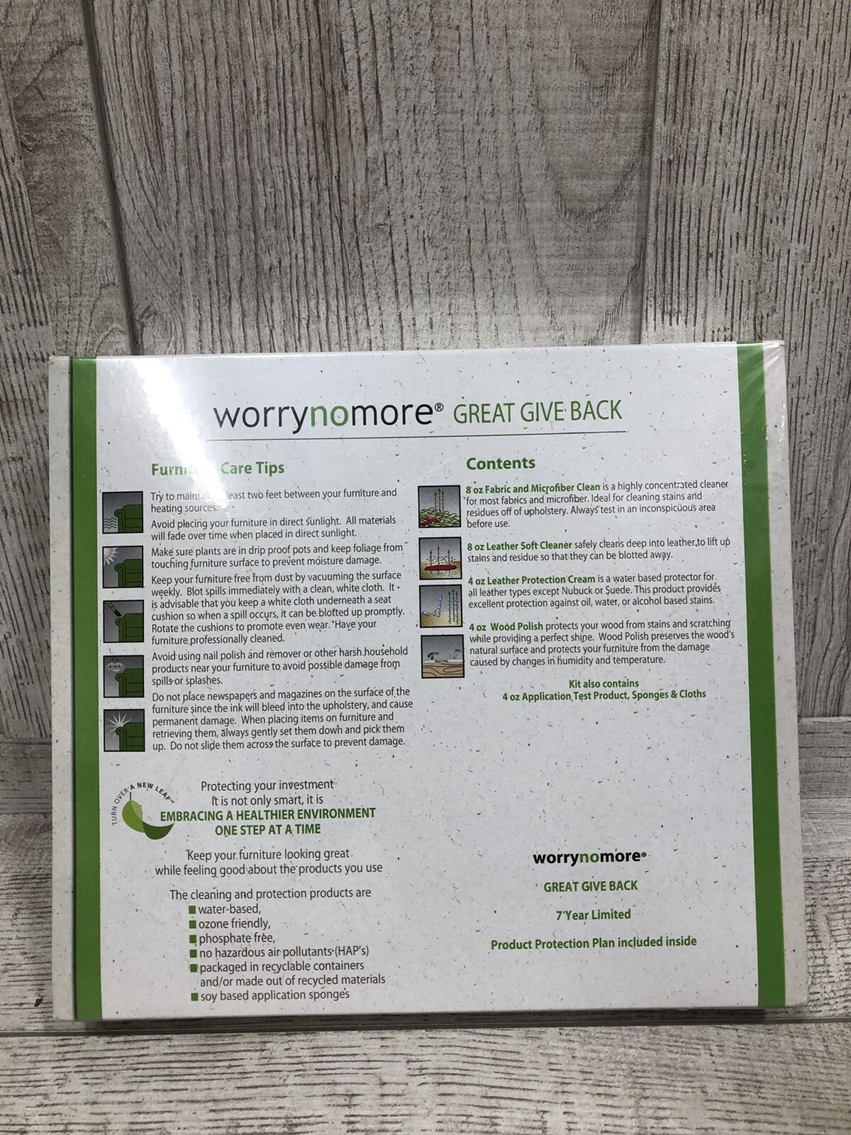 Worry No More FURNITURE CLEANING KIT FABRIC LEATHER WOOD POLISH – NEW
