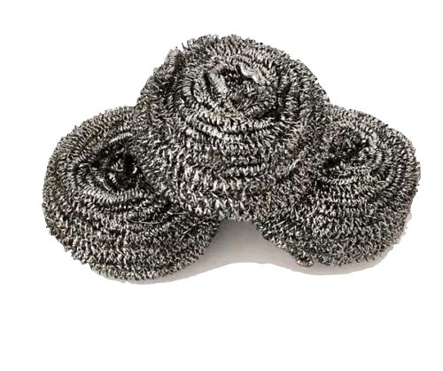 2 Packs 3 Pieces Shining Stainless Steel Sponges Scrubbers Scouring Pads
