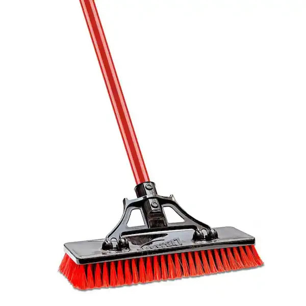 13.5″ Heavy Duty Floor Scrub Brush Extra Large Steel Handle Deck Patio Cleaner