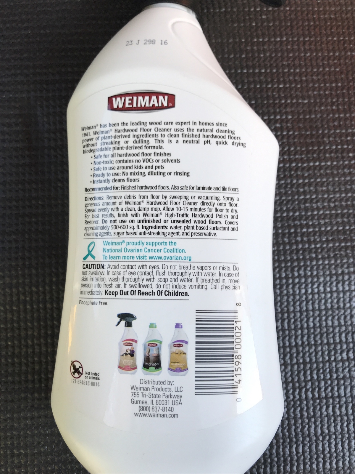 New Weiman All Natural Hardwood Floor Cleaner 27oz Spray Bottle