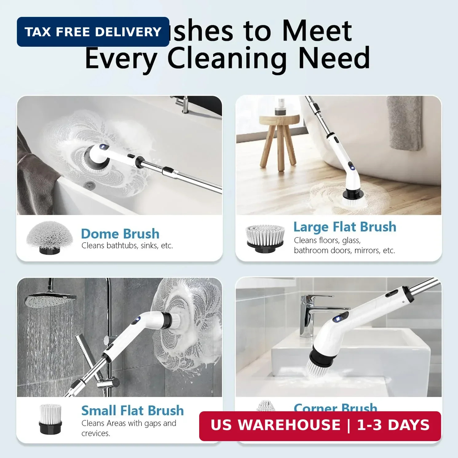 TUYU Electric Spin Scrubber,IPX7 Full-Body Waterproof Cordless Cleaning Tool, LC