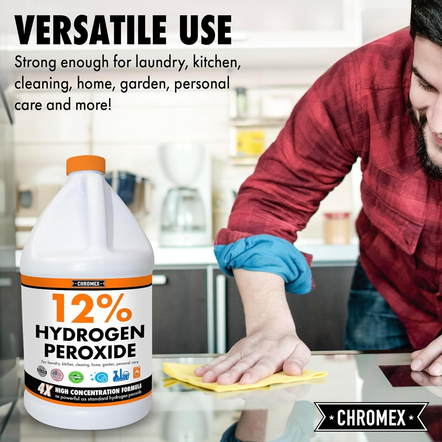 Hydrogen Peroxide 12% Food Grade, 4X Power Concentrated Solution – 4 Gallons