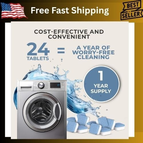 Uproot Clean Washing Machine Cleaner Tablets – 24 Pack for a 12 Month Supply. F