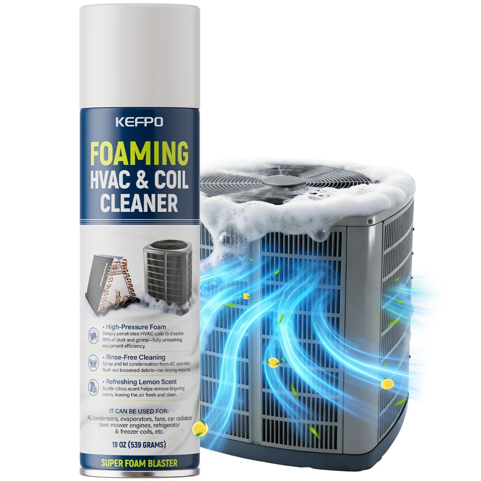 Multi-Purpose Foaming AC Coil Cleaner Spray – No Rinse Deep Clean & Deodorize 19