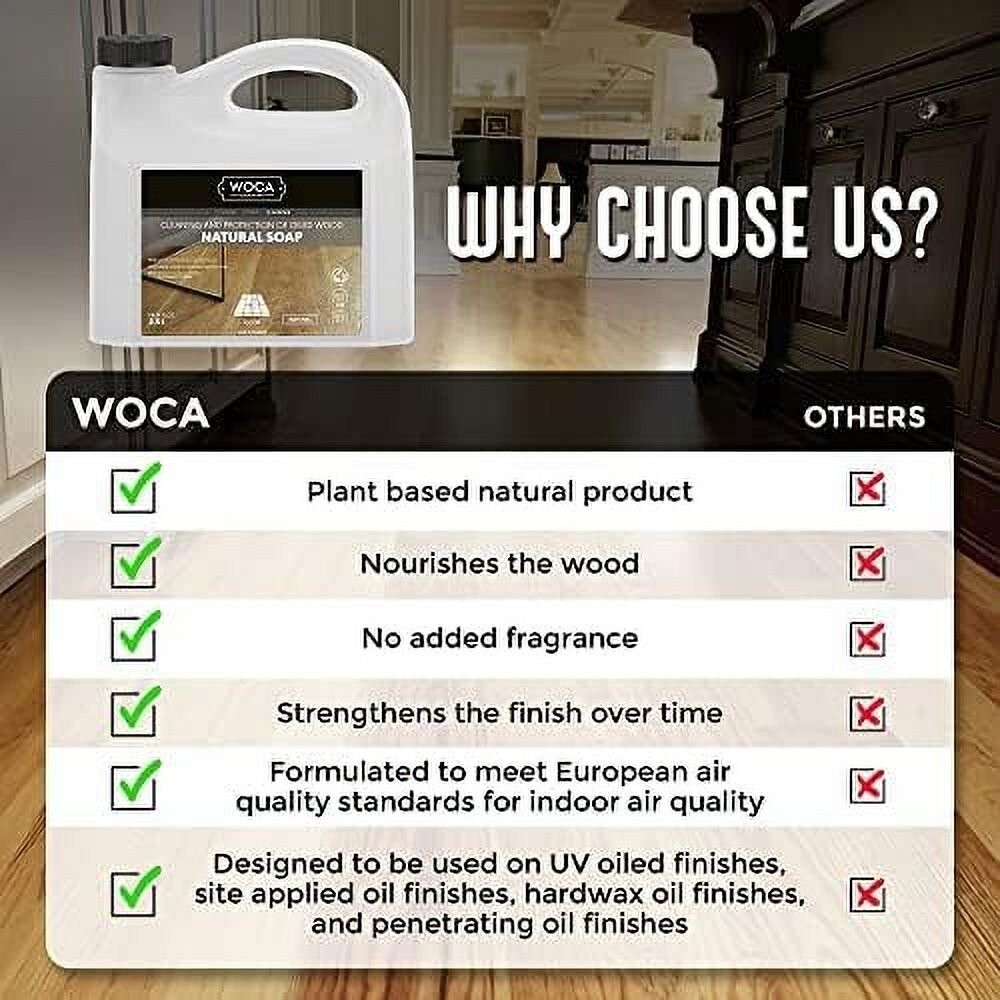 WOCA Cleaning/Protection Soap for Oil/Wax Finished Hardwood – White – 84.24 oz.