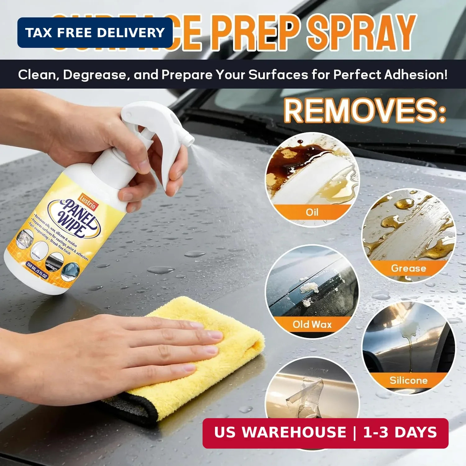 Car Surface Prep Spray – Panel Wipe & Pre-Paint Degreaser for Ceramic Coating, P