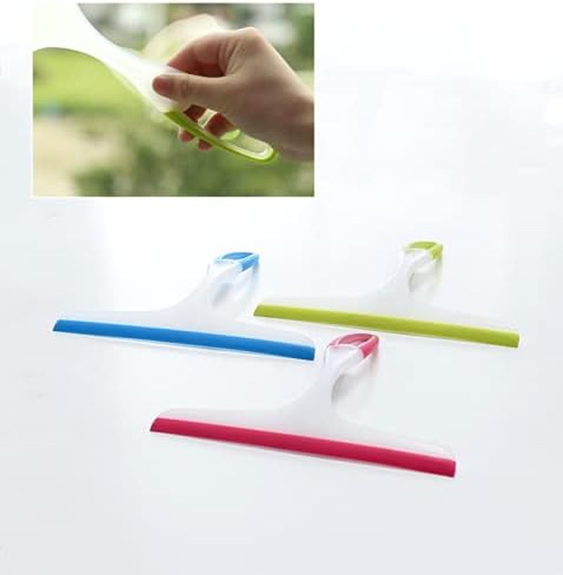 3Pcs Silicone Shower Squeegee for Glass Doors & Tiles – Handheld Bathroom and Wi