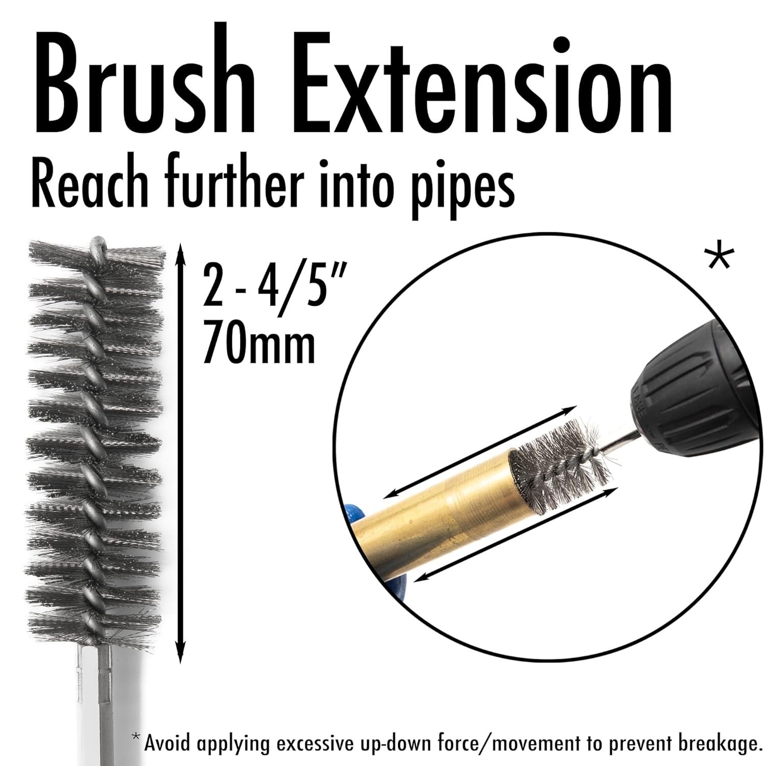 Extended Length Pipe Cleaner Brushes for 1/2” 3/4” 1” Tubes – Set of 6