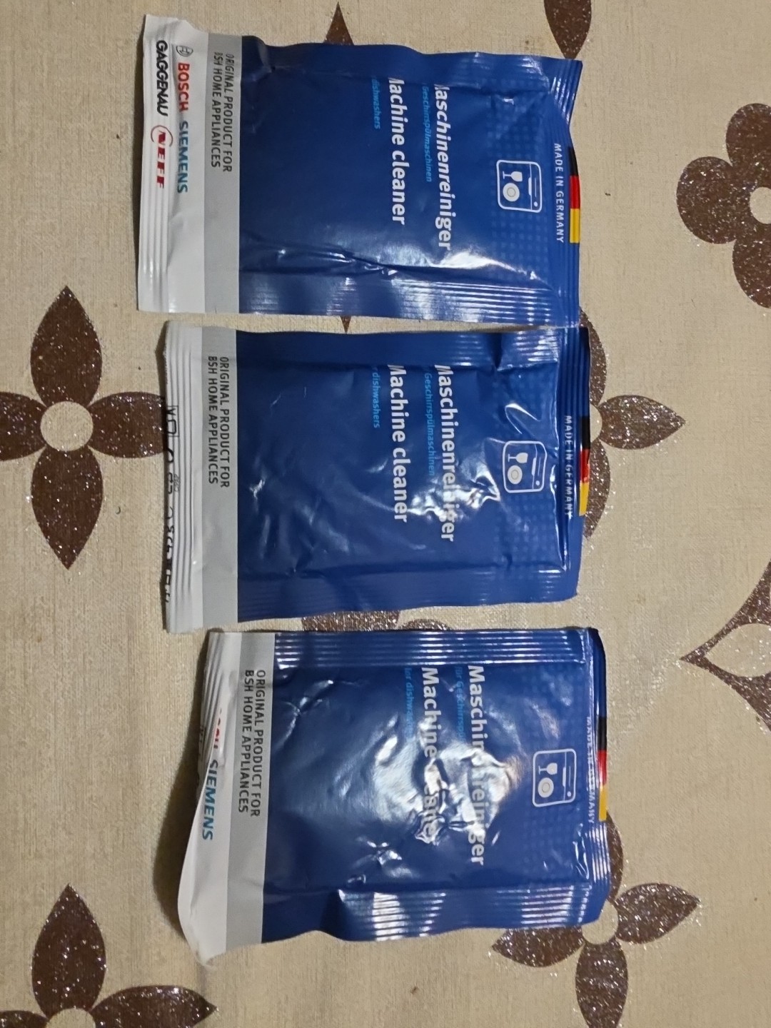 3 Pack Bosch Dishwasher Machine Cleaner Descaler Degreaser Powder 135 Grams
