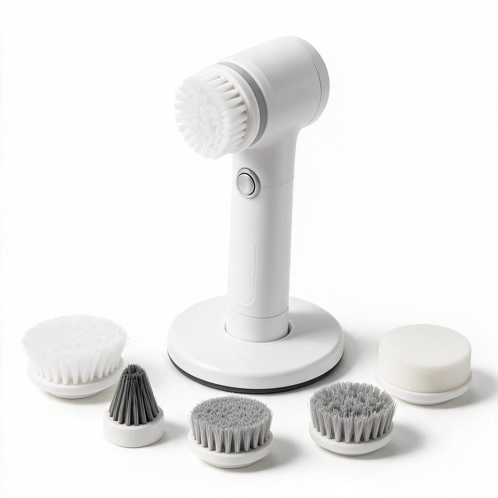 Electric Spin Scrubber Cleaning Brush Cordless Kitchen Bathroom Tile Sink Cleane