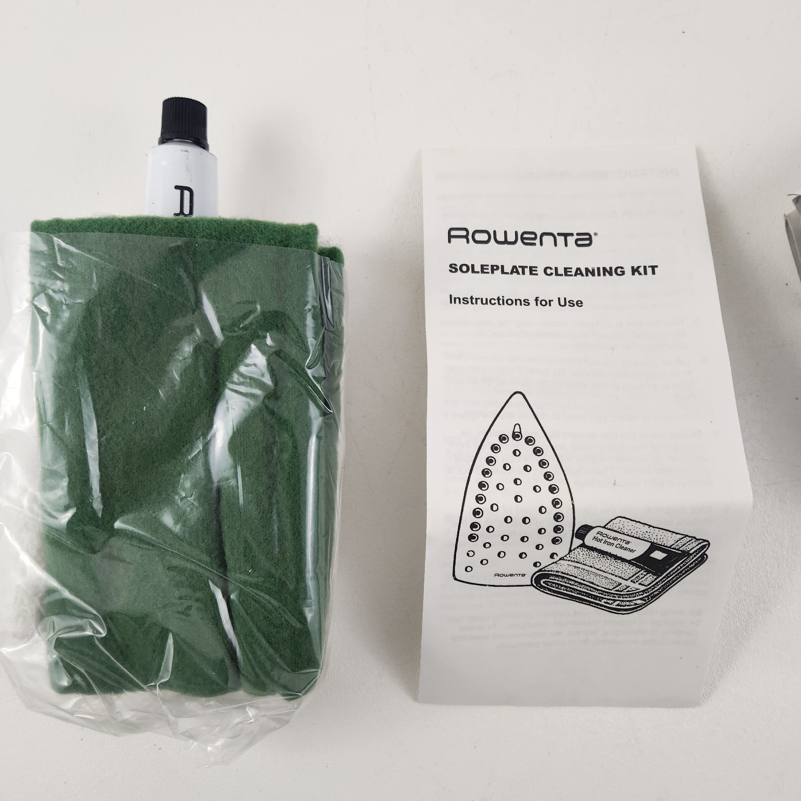Rowenta Soleplate Cleaner Kit Non Toxic Iron Cleaning Cream and Cloths 1 oz