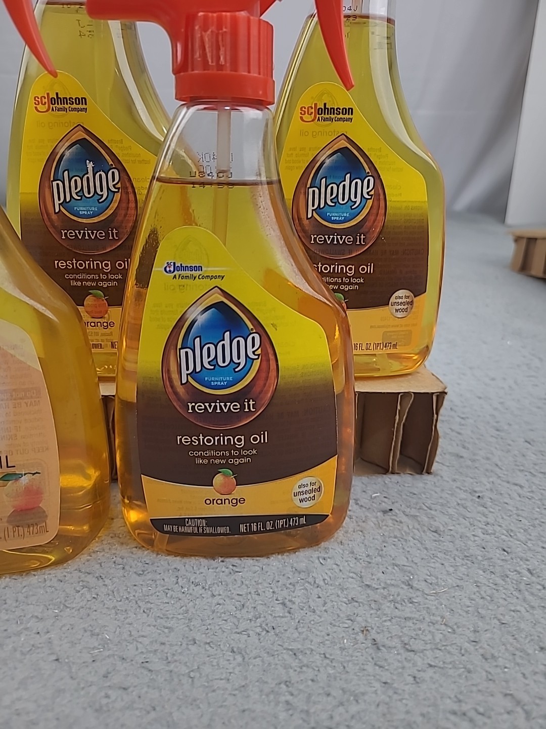 4x Orange Pledge Revive It Restoring Oil Spray 16 oz ea SC Johnson