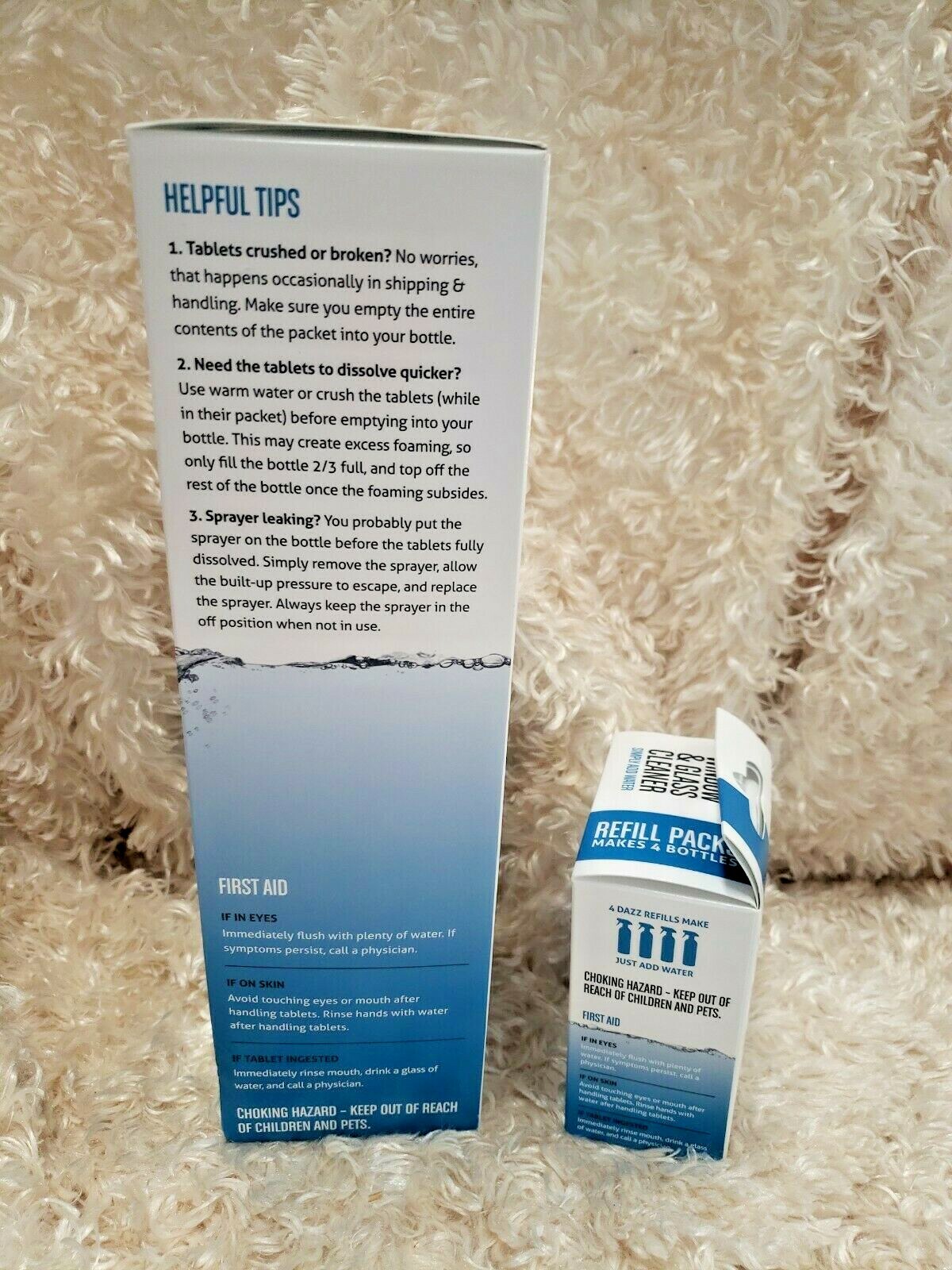 DAZZ Window And Glass Cleaner Starter Kit & Refill Packs-Fresh Mint Lot/2 NEW!