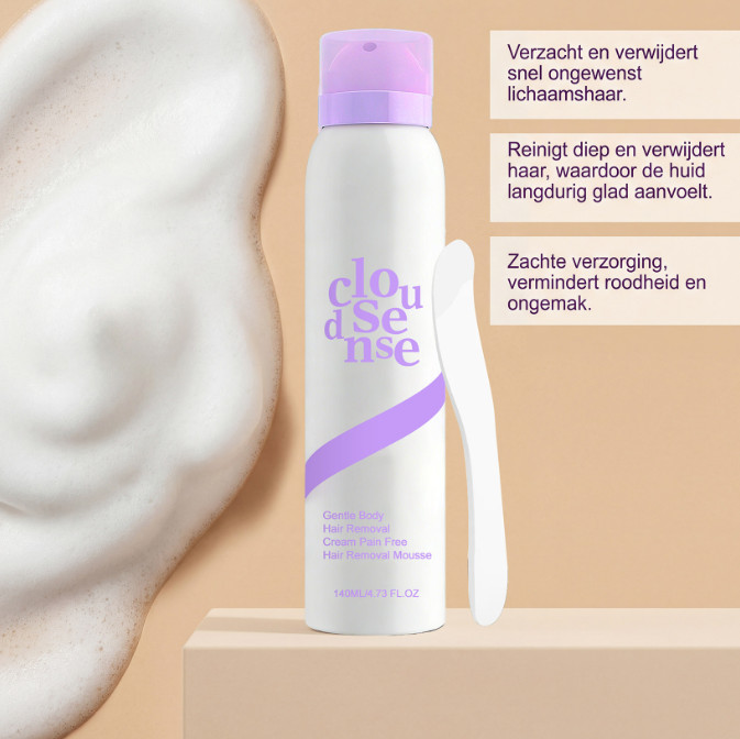 NEW Cloud Sense Gentle Hair Removal Mousse Spray, Aloe & Hyaluronic Acid