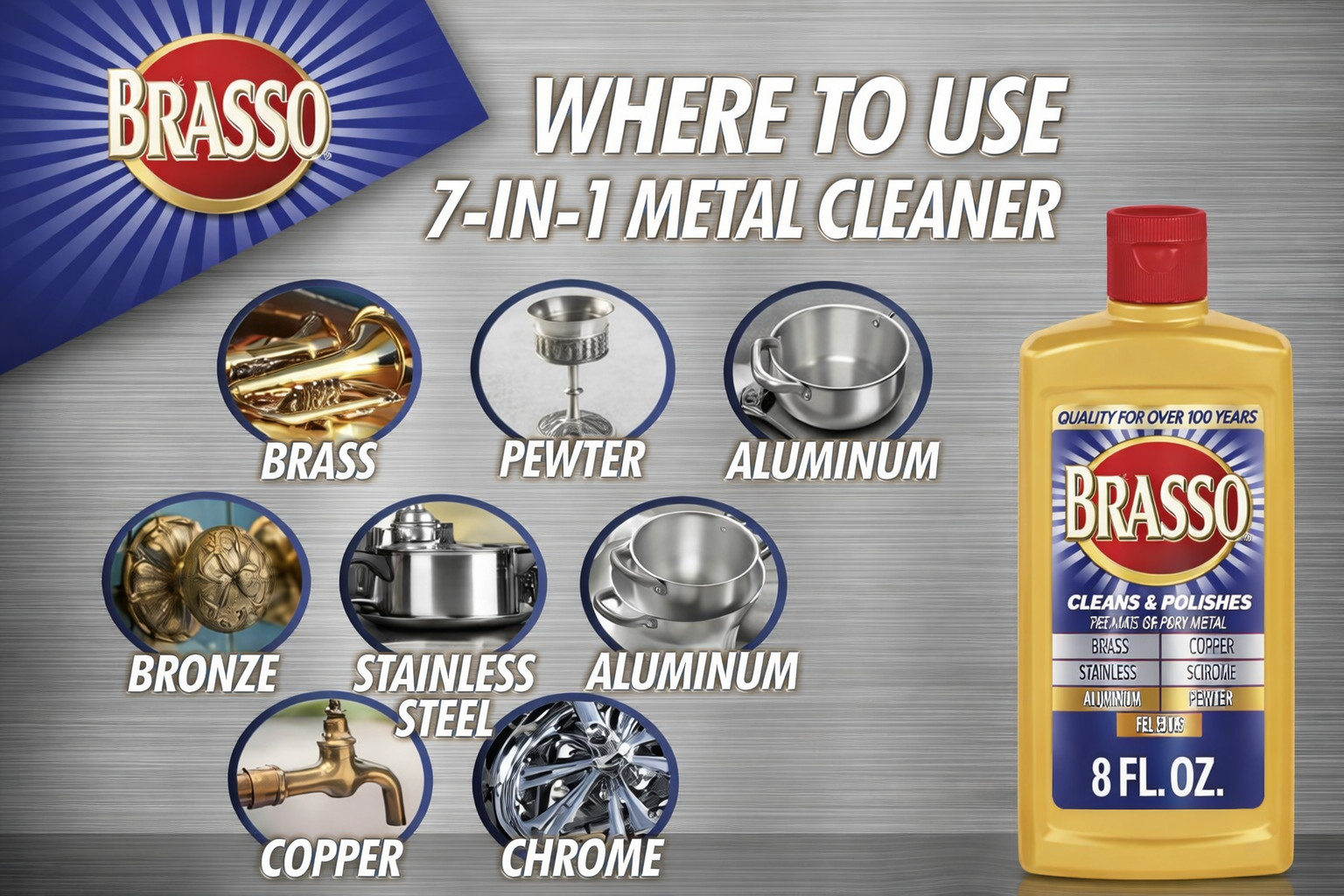 Brasso 8 oz. Multi-Purpose Metal Polish 3-Pack