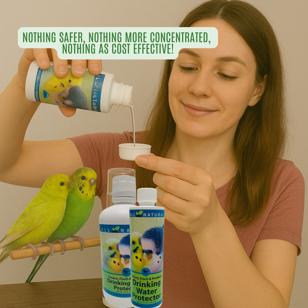 Pet Bird Drinking Water Protector | Keeps Water Fresh & Slime-Free | 16 oz & 33.