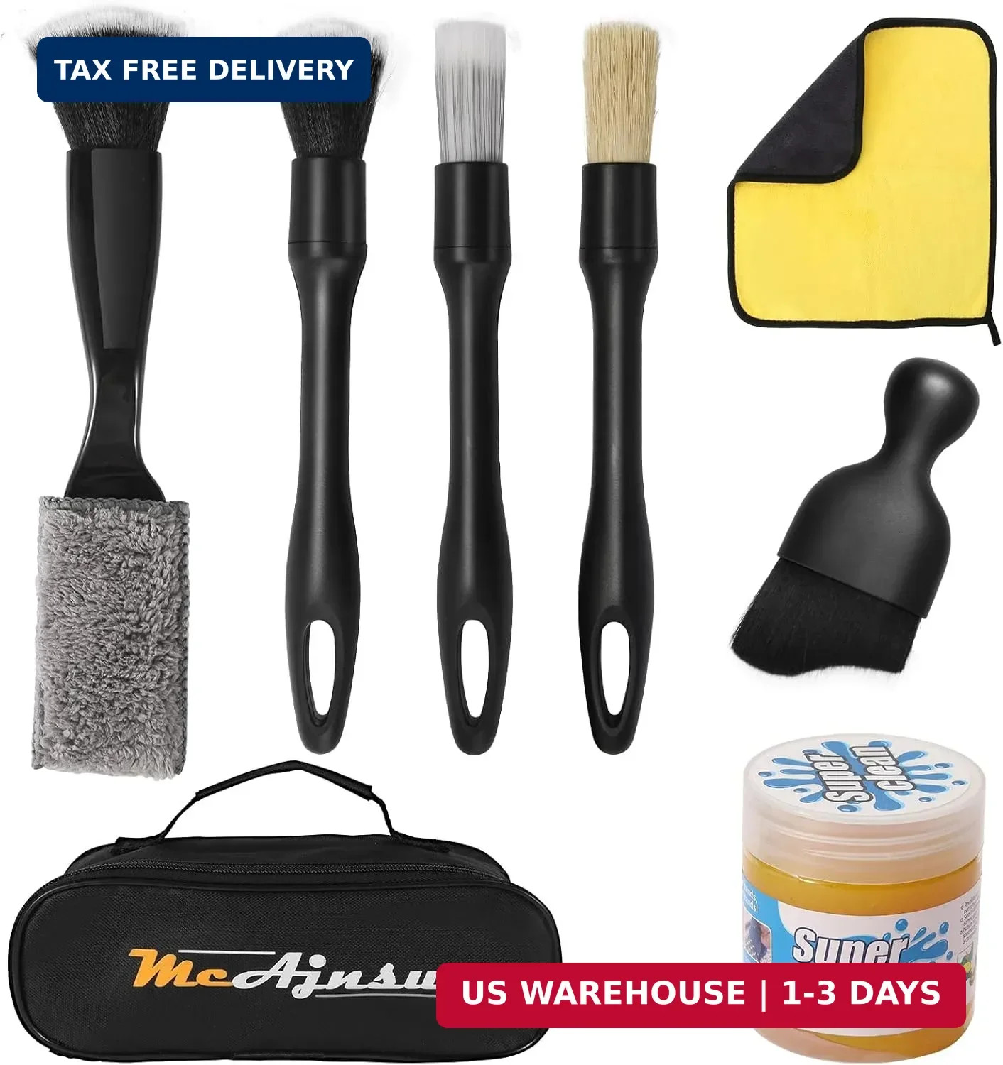 8-Piece Car Interior Detailing Kit – 160g Non-Sticky Gel (128% More Than 70g), U