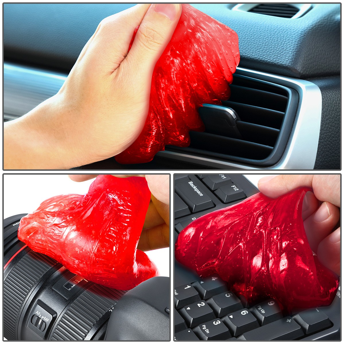 Multi Purpose Car Keyboard Laptop Home Dust Remove Sticky Cleaning Gel Jelly Red