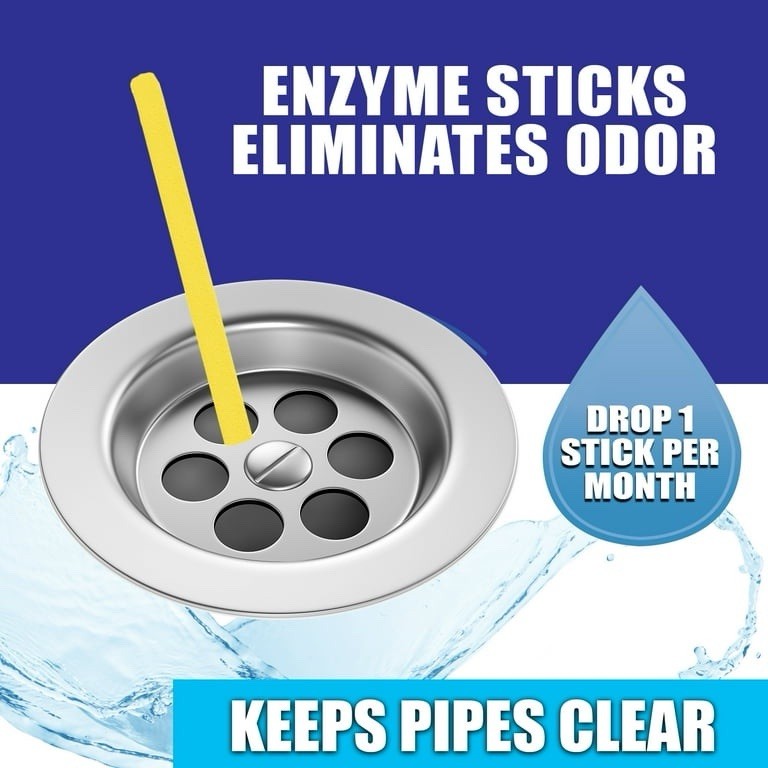 Sani-Max Drain Sticks 24 Count, Lemon Scents, Stop Clogs And Smelly Sinks