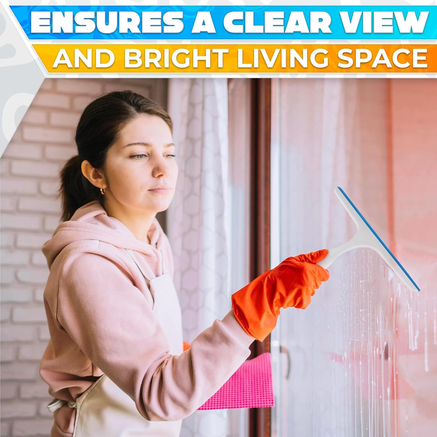 Window Cleaning Shower Glass Squeegee 9.5Inch Small Squeegee for Shower Glass