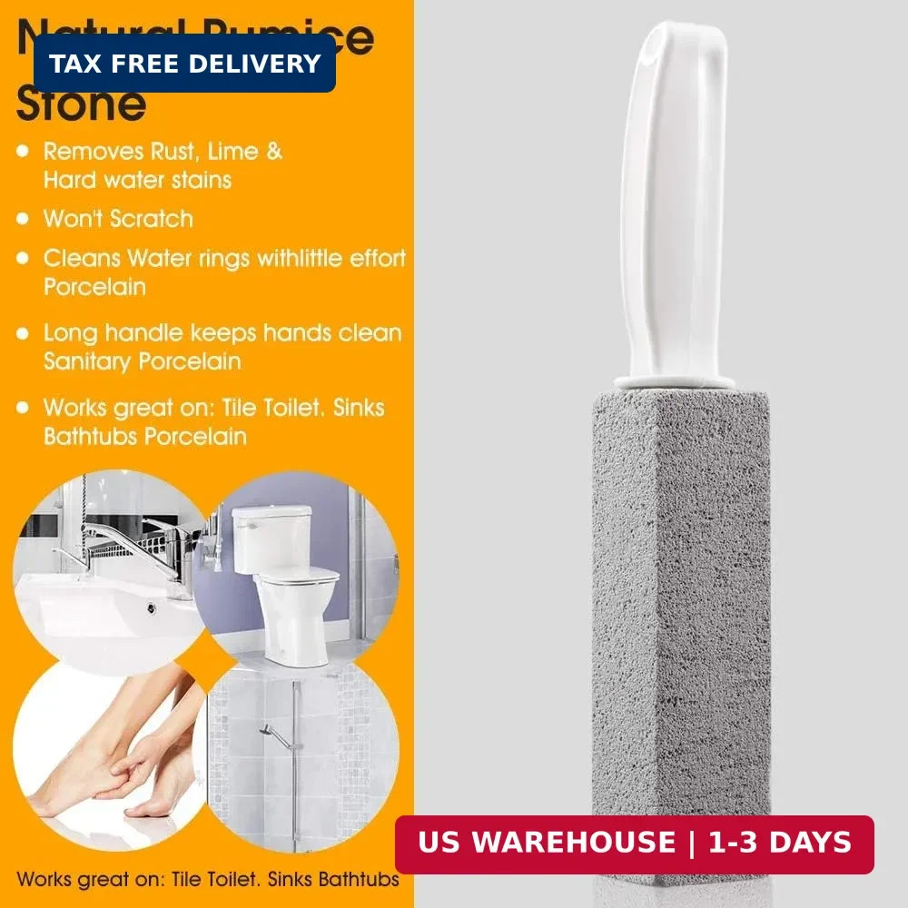 Kadden 2 Pack Pumice Stone Toilet Bowl Cleaner with Handle, Hard Water Ring Remo