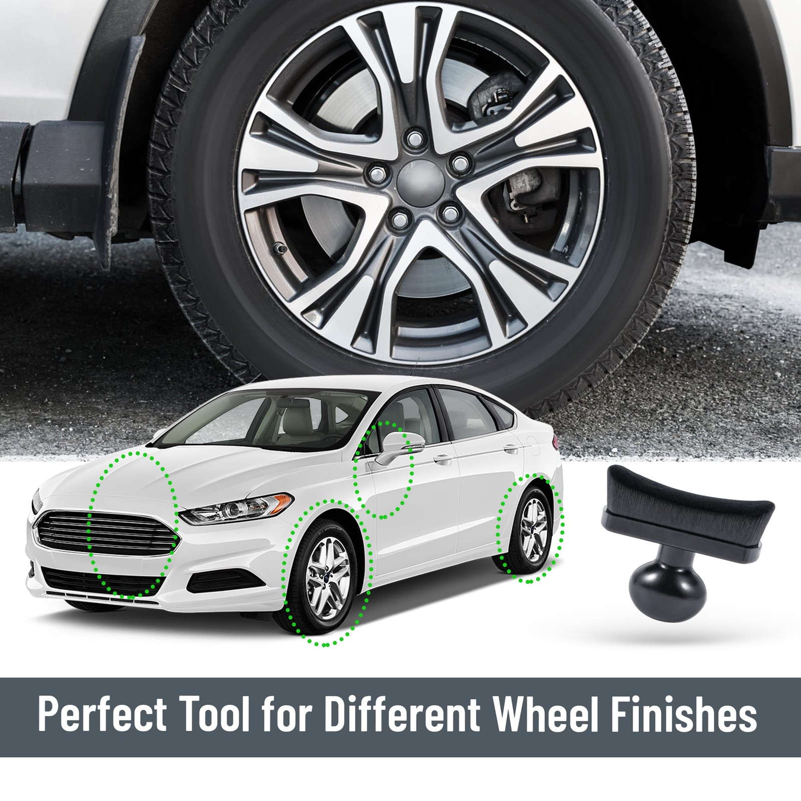 Tire Shine Applicator Brush with Curved Head 2 Pack for Detailing