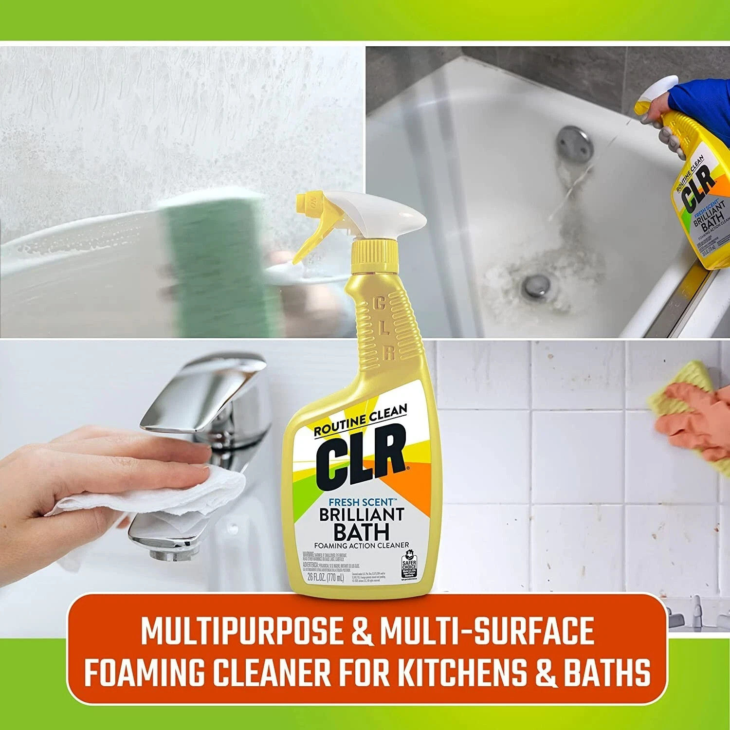 CLR Brilliant Bath Bathroom & Kitchen Cleaner 26 oz 2 Pack New Free Shipping