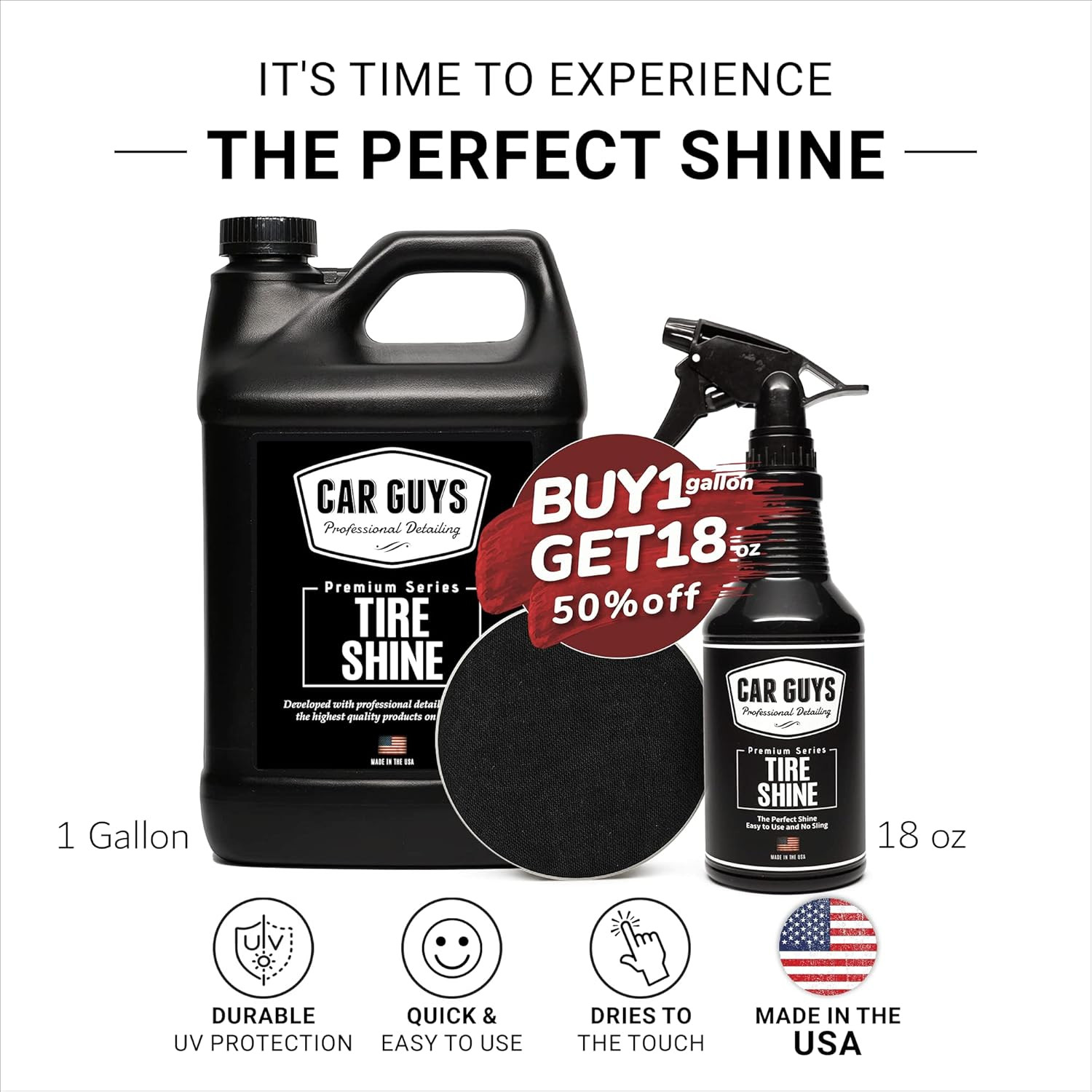 Tire Shine Spray Bundle – Buy 1 Gallon Tire Shine Spray and Get Half off 18Oz Ti