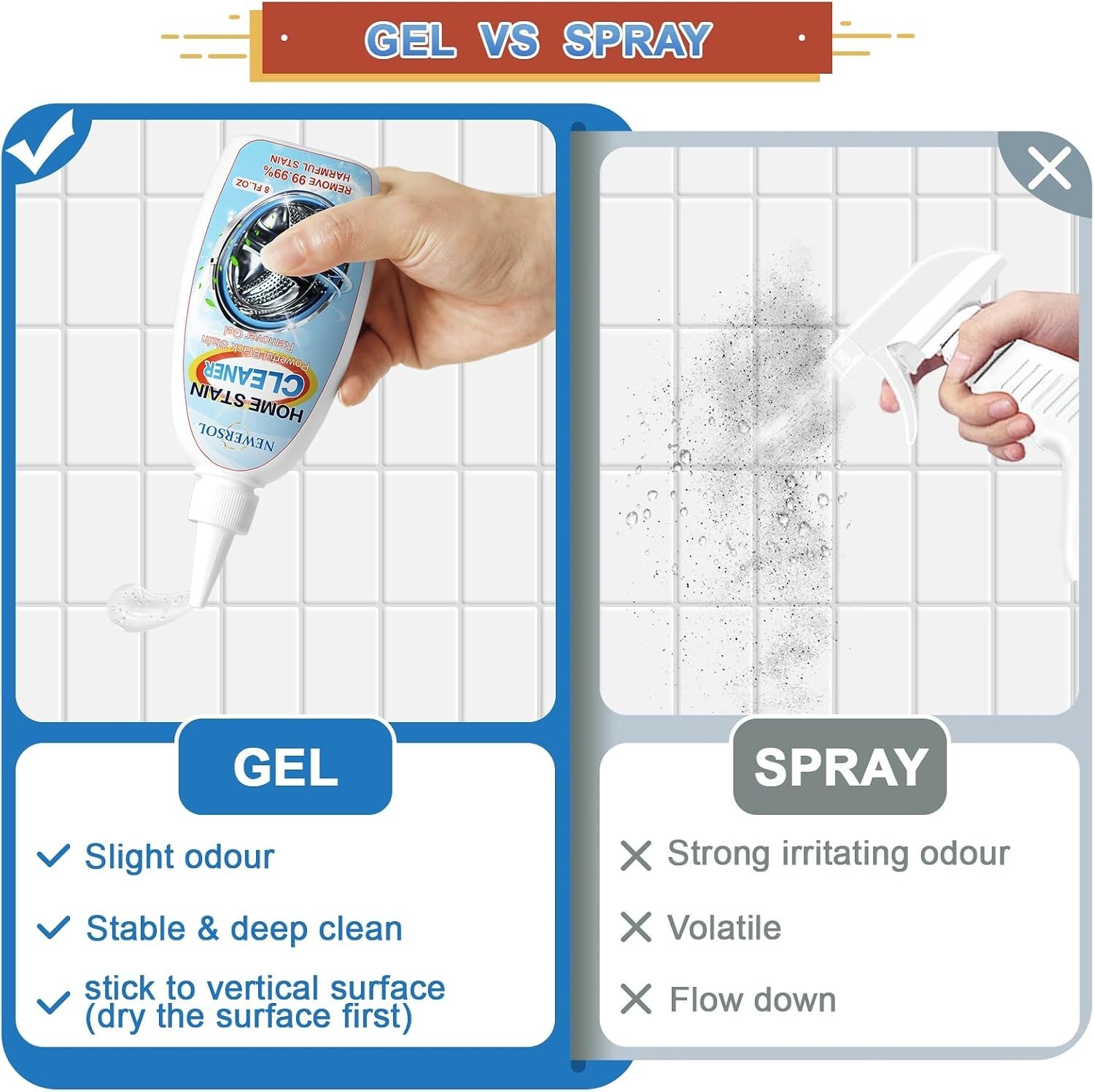 Black Stain Remover Gel Washing Machine Cleaner Front Loader Grout Cleaner Ho…