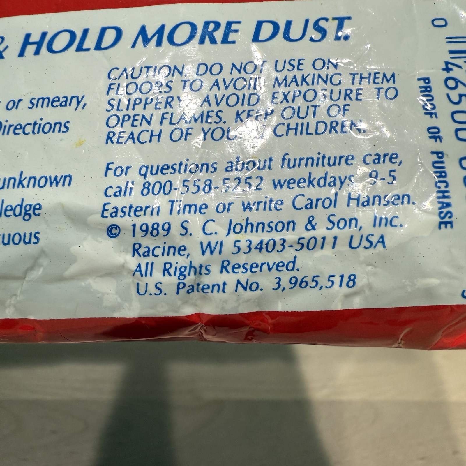 1989 Pledge Dusters Lemon Anti Static Dust Cloths Nostalgia NOS Prop Rare NEW