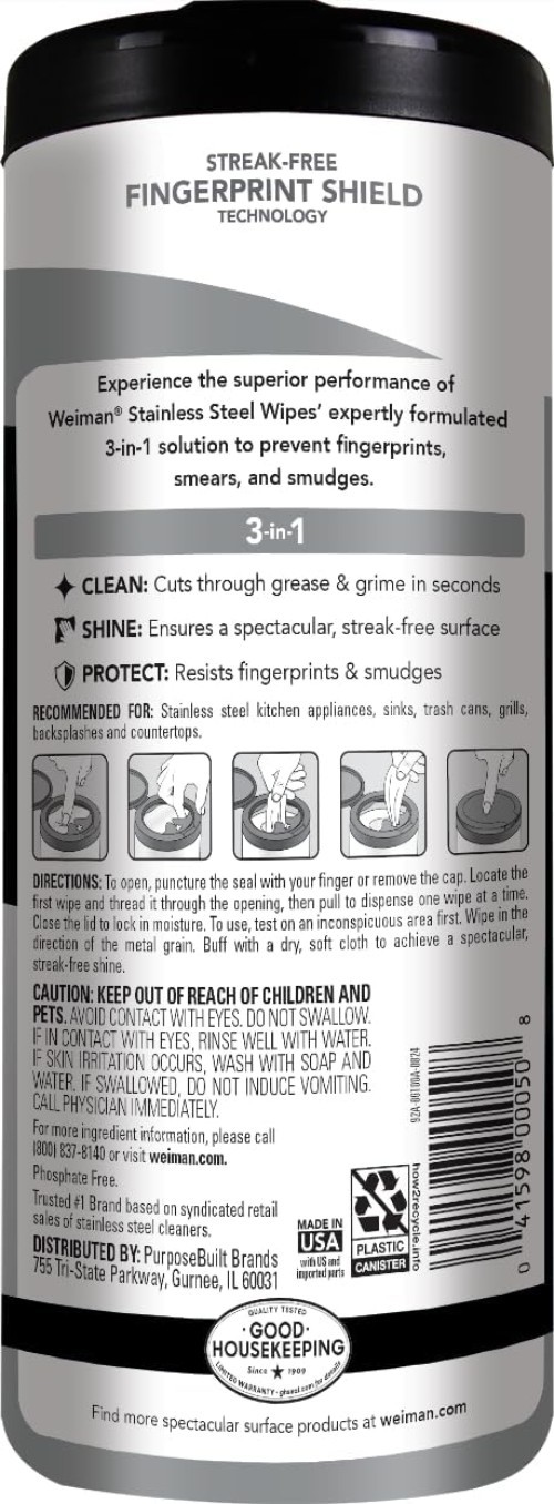 Natural Non-Toxic Stainless Steel Wipes & Polish – Powerful Kitchen Cleaner