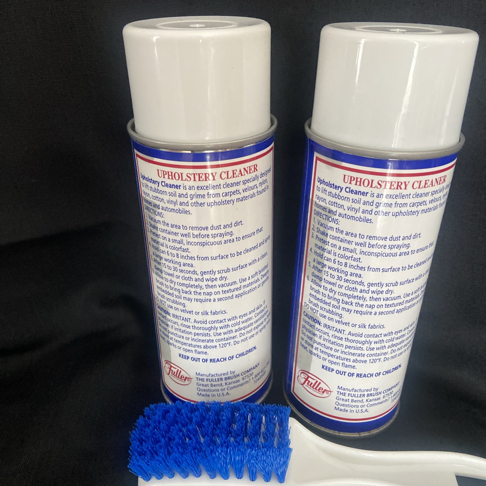 2 Vtg FULLER BRUSH CO UPHOLSTERY CLEANER 14oz Carpet/Upholstery Vinyl Rayon Etc
