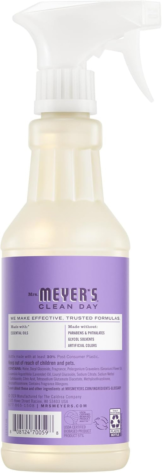 MRS. MEYER’S CLEAN DAY Multi-Surface Everyday Cleaner, Lilac Scent, 16 Fl Oz Bot