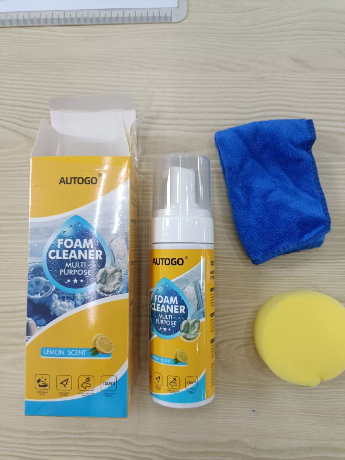 5SET 4-in-1 Multi-Enzyme Foam Cleaner, All-Purpose Spray 5oz with Sponge & Towel