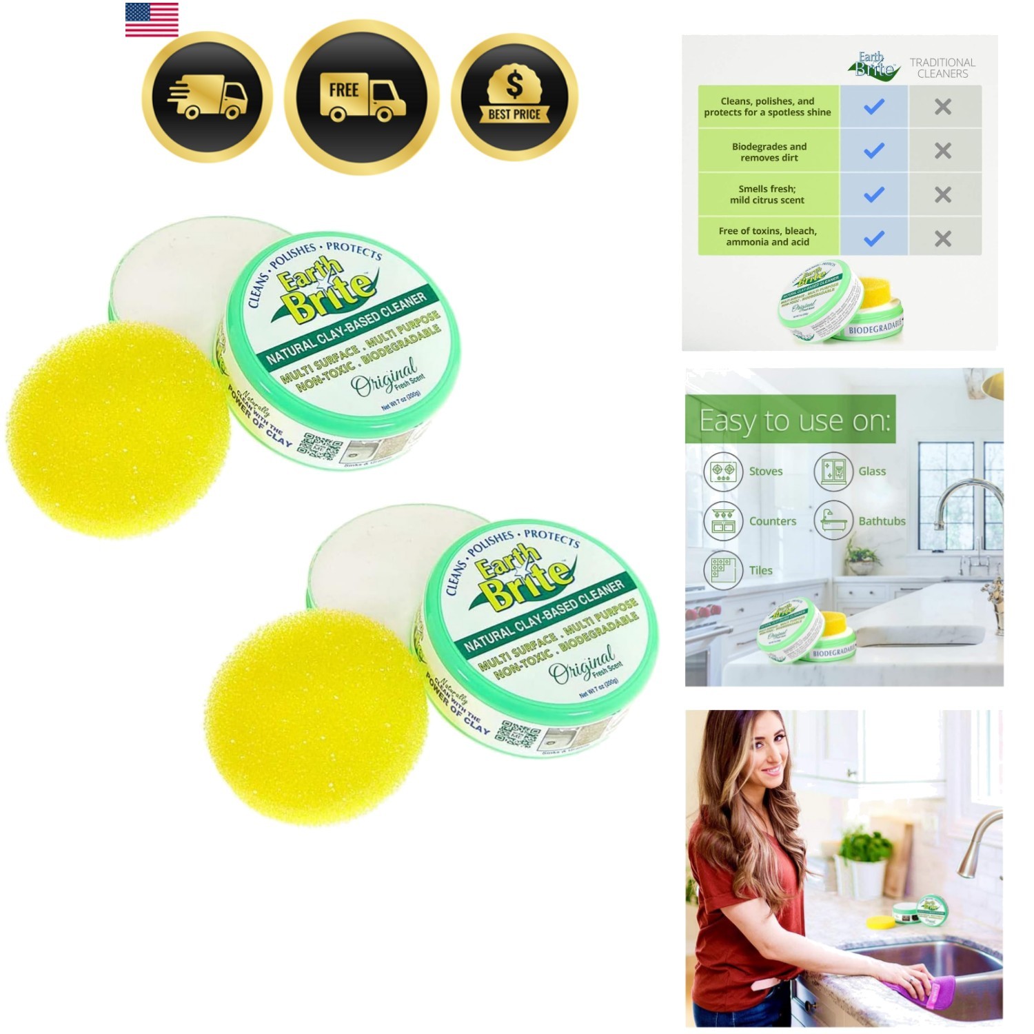 All Purpose Cleaner – Clay Bar Cleans Stoves, Bathrooms, and All Hard Surface…