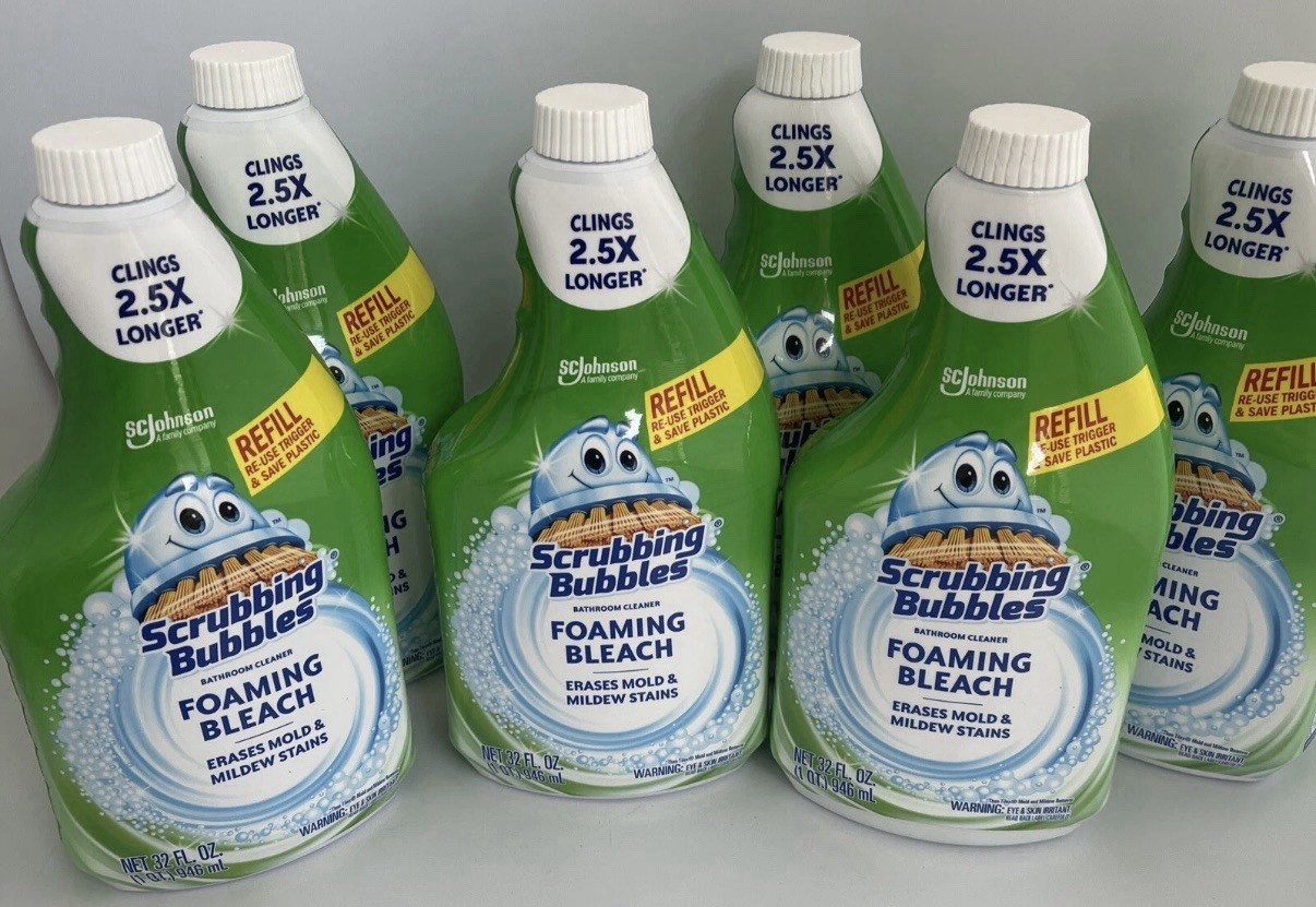 Pack Of 6 Scrubbing Bubbles Foaming Bleach Bathroom Cleaner Refill 32 Fl oz Each