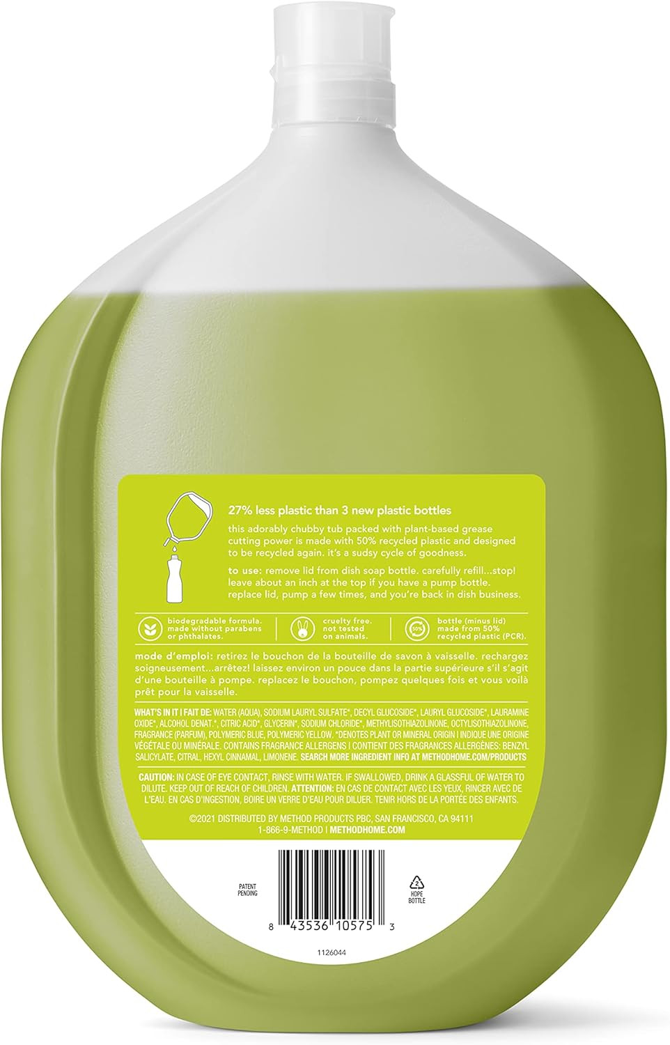 Gel Dish Soap Refill, Lime + Sea Salt Scent, Powerful Cleaning Formula, Large…