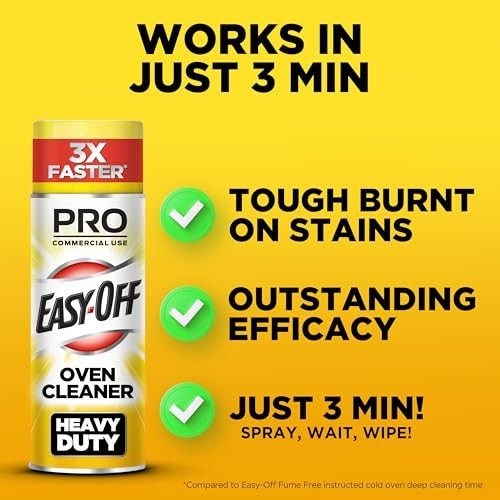 Heavy Duty Oven and Grill Cleaner 24 Ounce Lemon Scent Spray Removes Burnt