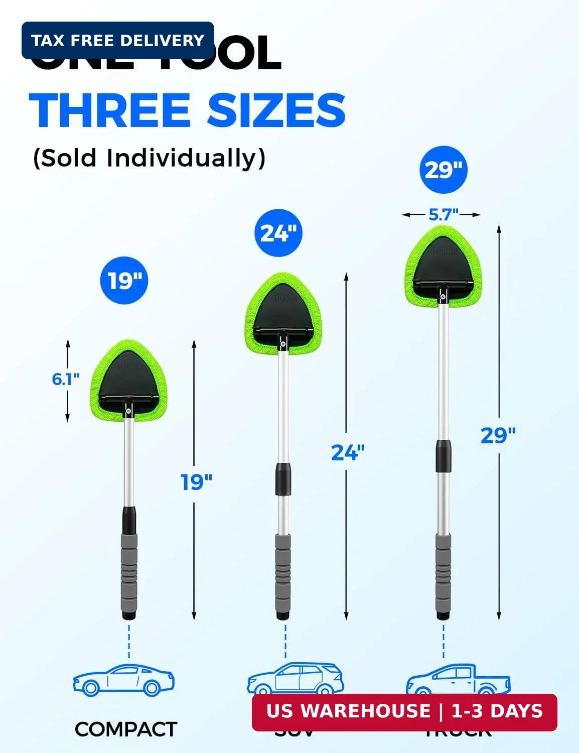 XINDELL Windshield Cleaner Tool – Car Interior Window Cleaning Kit with Extendab