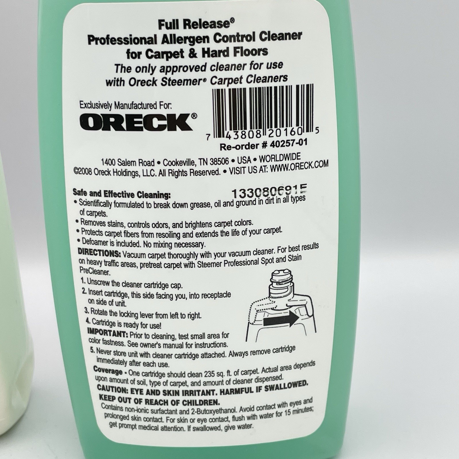 New Oreck Full Release Cleaner Cartridge Lot 3 Upholstery Spot Stain Allergen