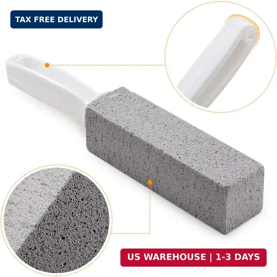 Kadden 2 Pack Pumice Stone Toilet Bowl Cleaner with Handle, Hard Water Ring Remo