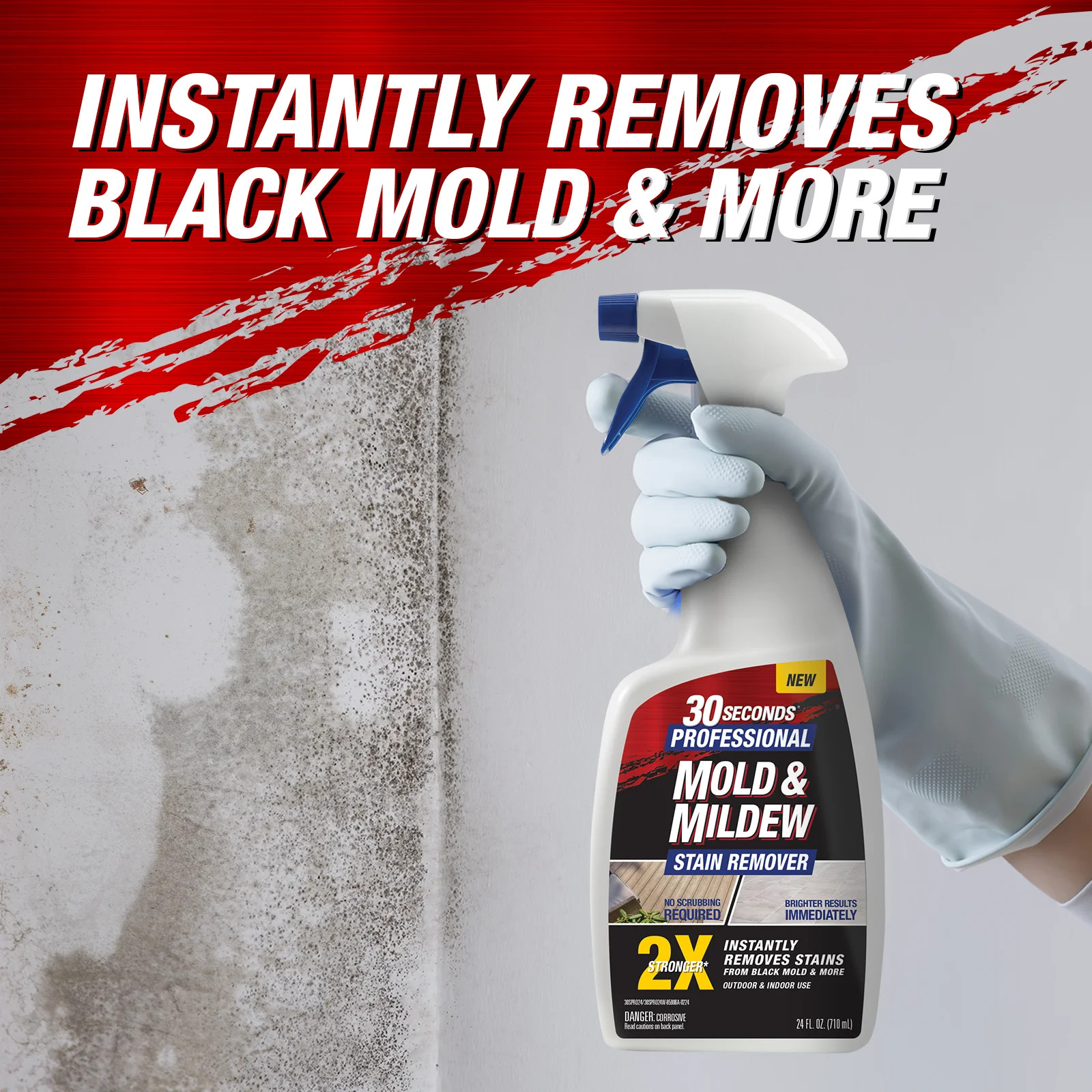 30 Second Professional Mold and Mildew Remover Spray for Black Mold
