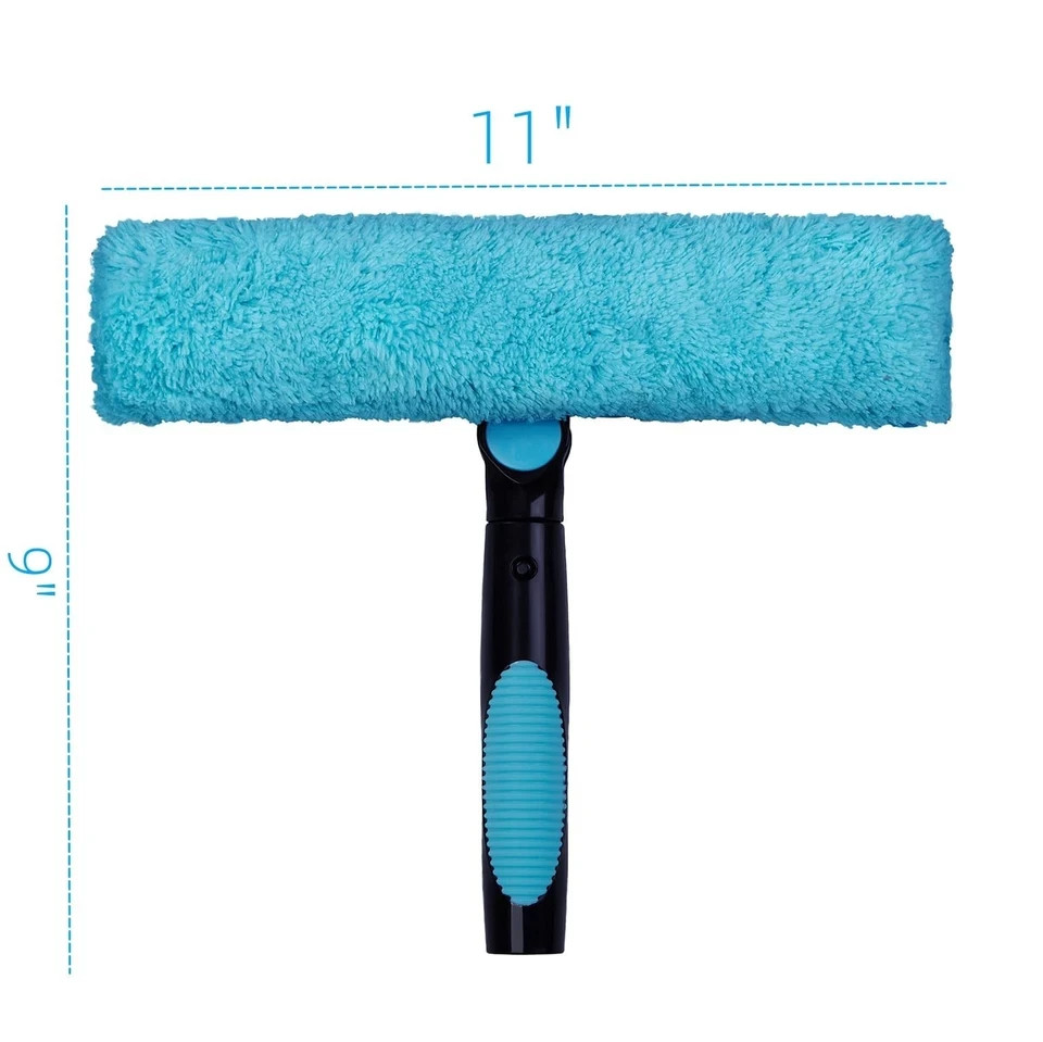 Hicavar 11″ Window Squeegee and Microfiber Scrubber 2-in-1 Combo Cleaning Too…
