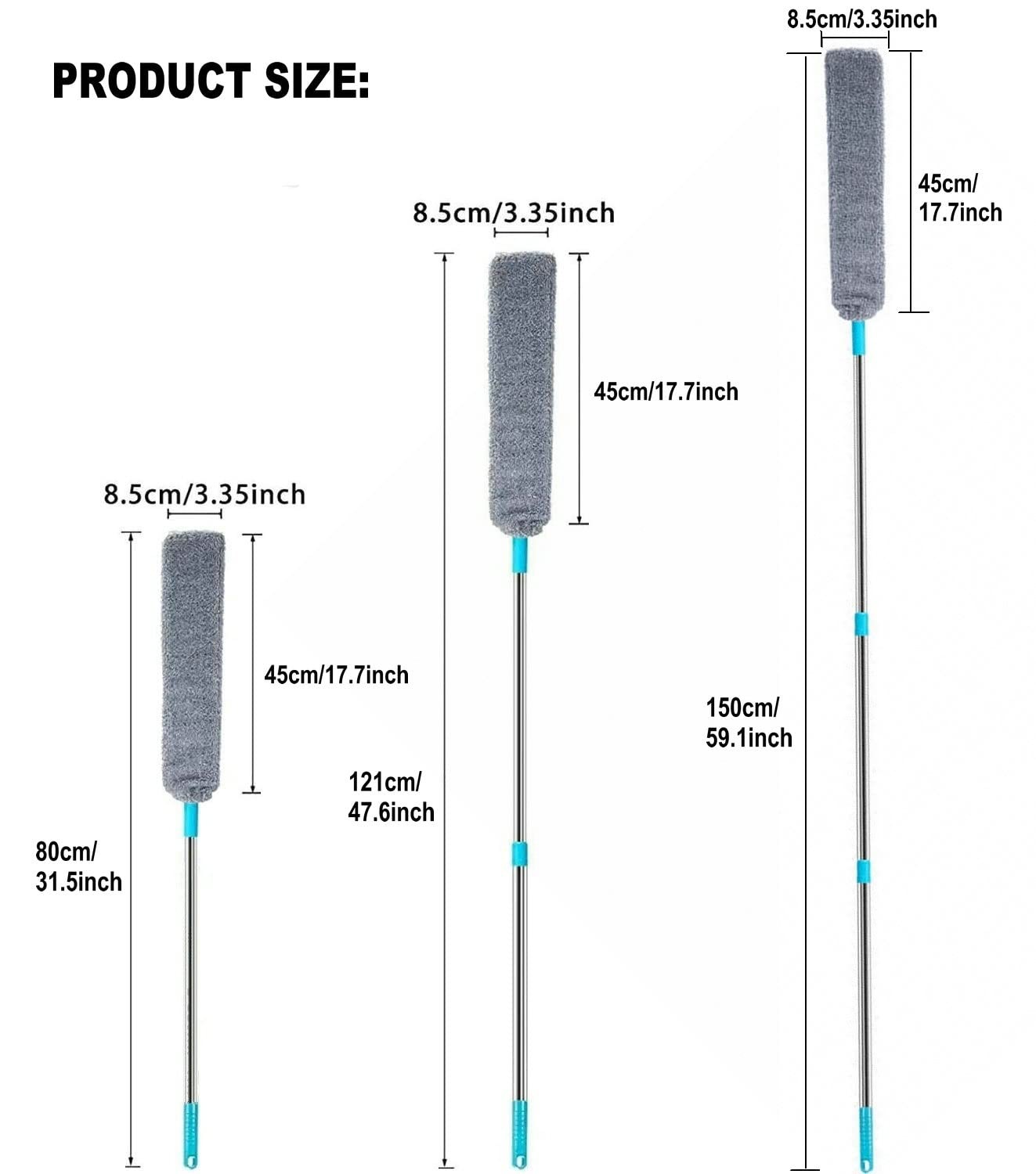 Retractable Gap Dust Clean Under Appliance Microfiber Duster Dust Cleaning Br…