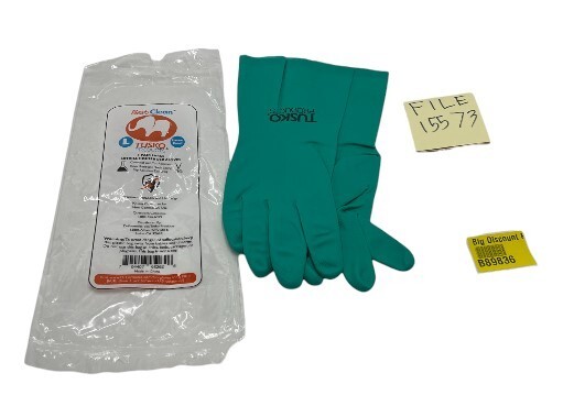Pair of Tusko Products Best Clean Nitrile Rubber Cleaning, Dishwashing Gloves